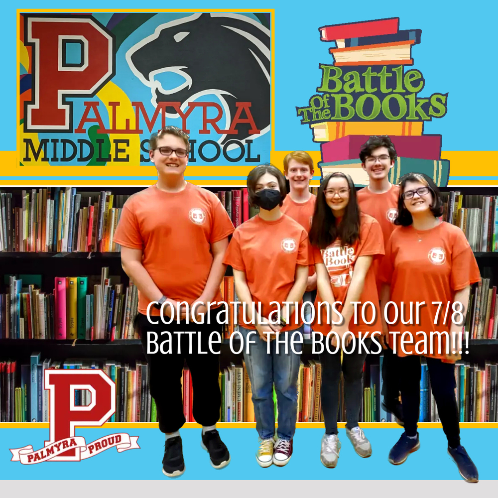 BATTLE OF THE BOOKS TEAM- pictured in orange shirts in the PHS auditorium