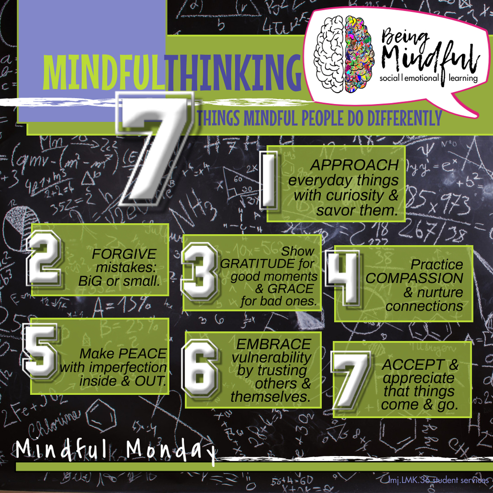 school scribbles with 7 mindful things