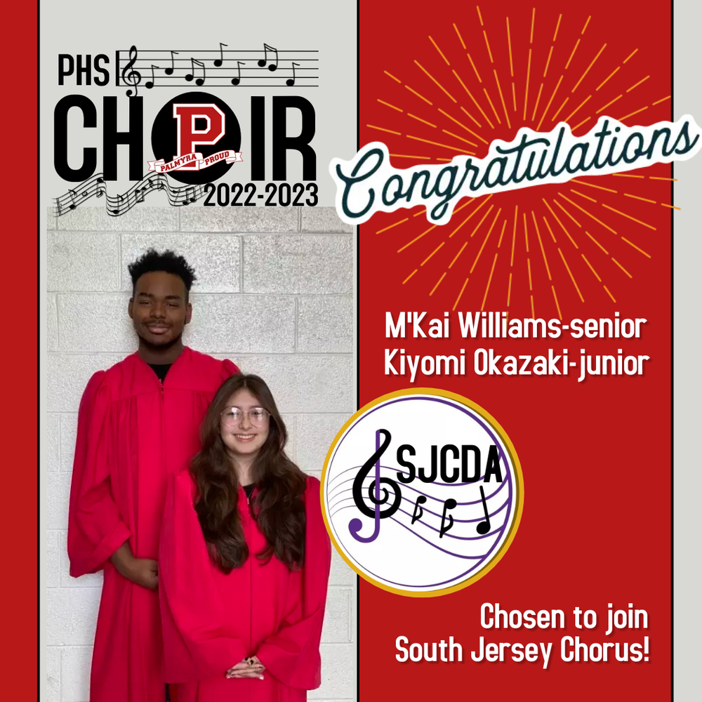 M'Kai & Kiyomi in choir robes with congratulations to them