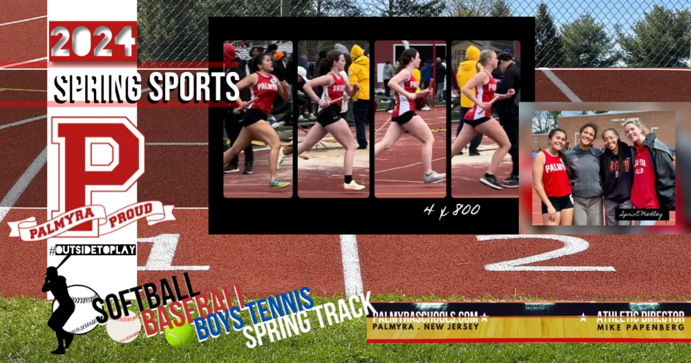 Spring Sports Athletic Banner feat Girls Track