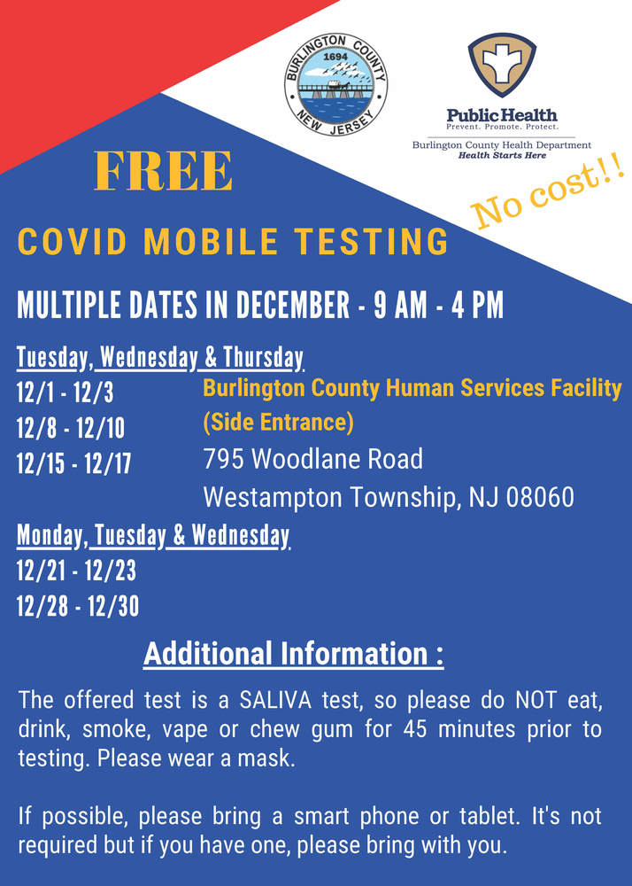 Burlco Mobile COVID Testing December