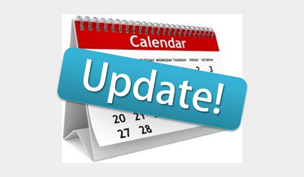 photo of a calendar with the word UPDATE across it