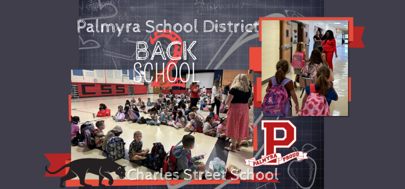 collage of photos of students on first day of school