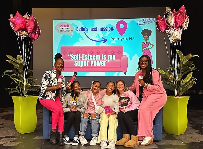 Our speakers with our panel on stage at PHS