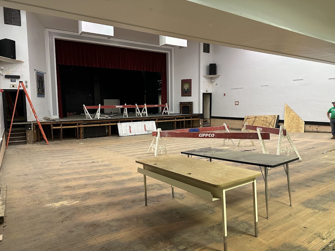 view from rear of auditorium with floating floor removed