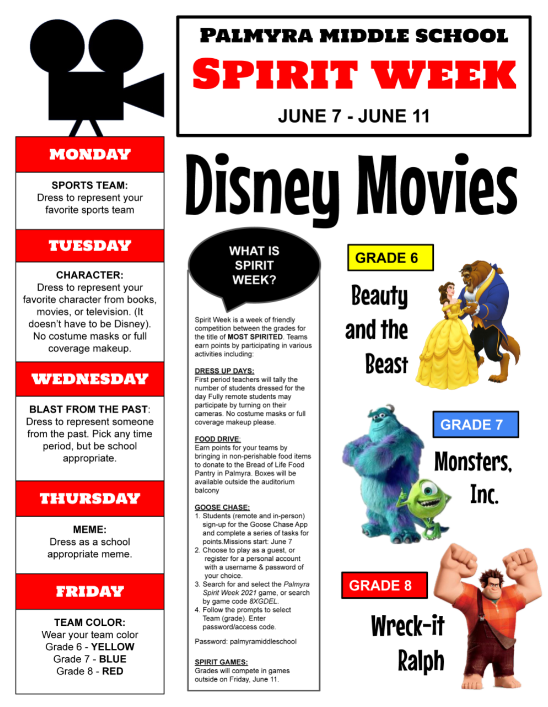 Palmyra Middle School Spirit Week