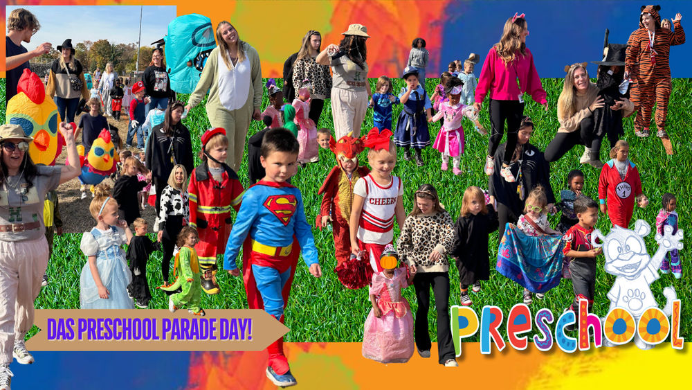 das halloween parade collage of students in costume