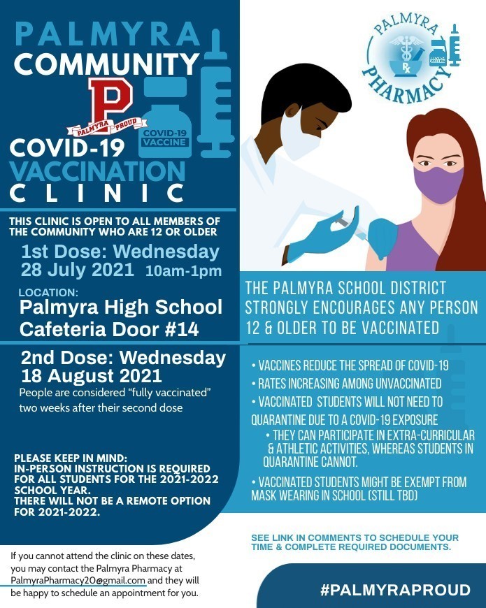 Palmyra Community VAXX clinic poster