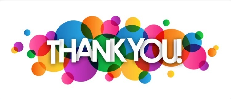 thank you tect surrounded by bubbles