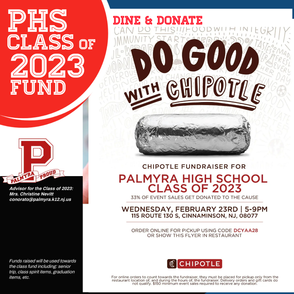 Class of 2023 Spirit Night at Chipotle Cinnaminson