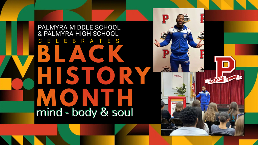 Black History Month at PHS & PMiddle School with photos of visiting speaker