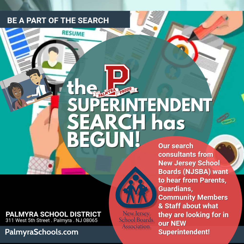 superintendent search flyer featuring the njsba search team info