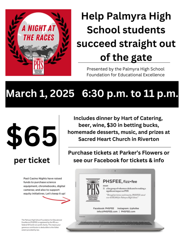 PHSFEE night at the races flyer