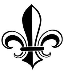 Black and White Fleur de Lis 