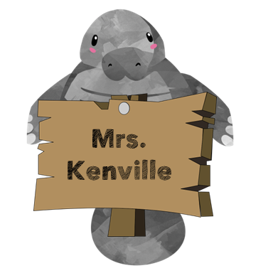 Mrs. Kenville - Manatee Holding a Sign