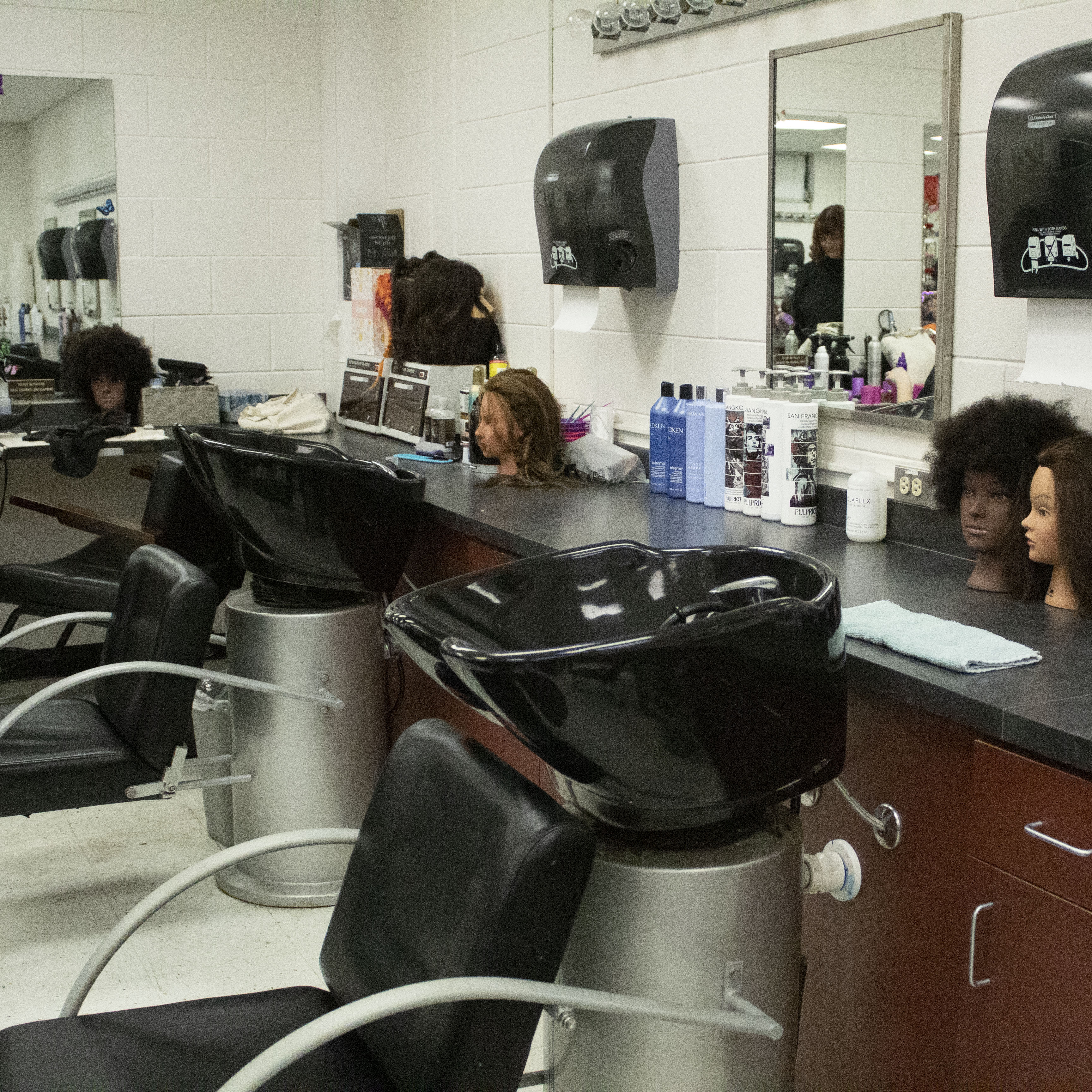 hair washing stations in the CTC salon