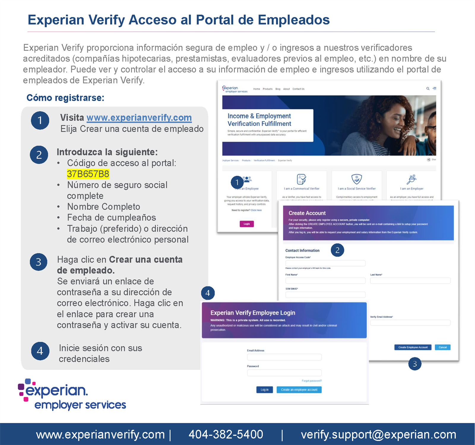 experian employee instructions in spanish